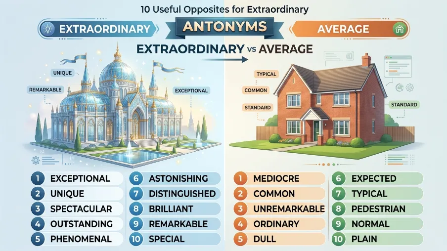 Visual comparison showing extraordinary and ordinary concepts with contrasting examples